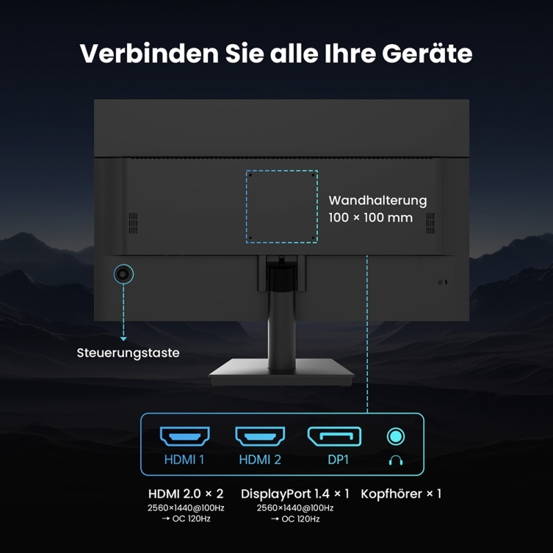 KTC H27T27 27 Zoll QHD Monitor Fast IPS 120Hz 99% sRGB