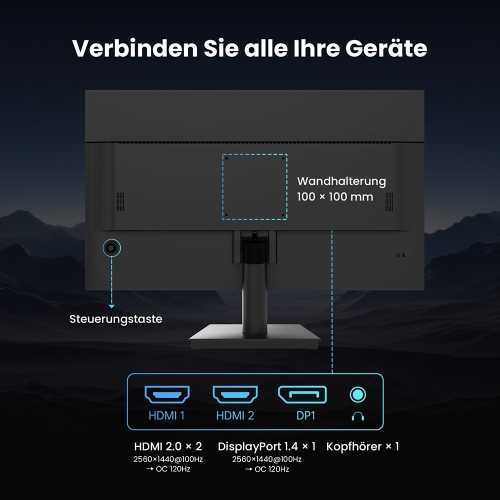 KTC H27T27 27 Zoll QHD Monitor Fast IPS 120Hz 99% sRGB