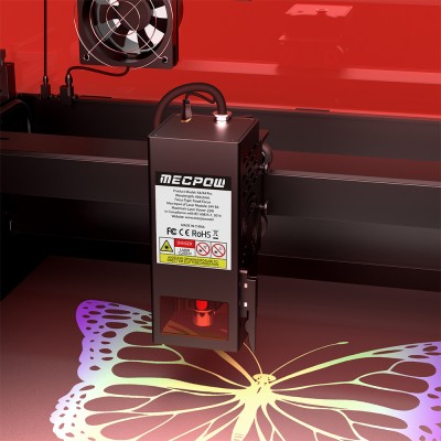 Mecpow X4 Pro 22W Laser-Graviermaschine mit eingebauter Kamera  Acryl-Schutzabdeckung und FDA-Klasse-1-Zertifizierung