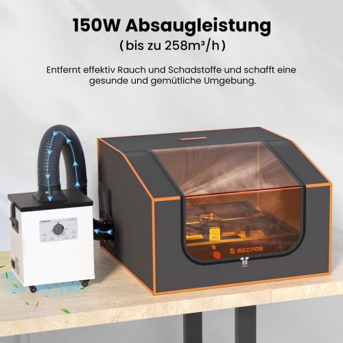 Mecpow X4 Pro 22W Lasergravierer Set mit P150 Rauchabsaugung & R1 1064nm Infrarot-Lasermodul