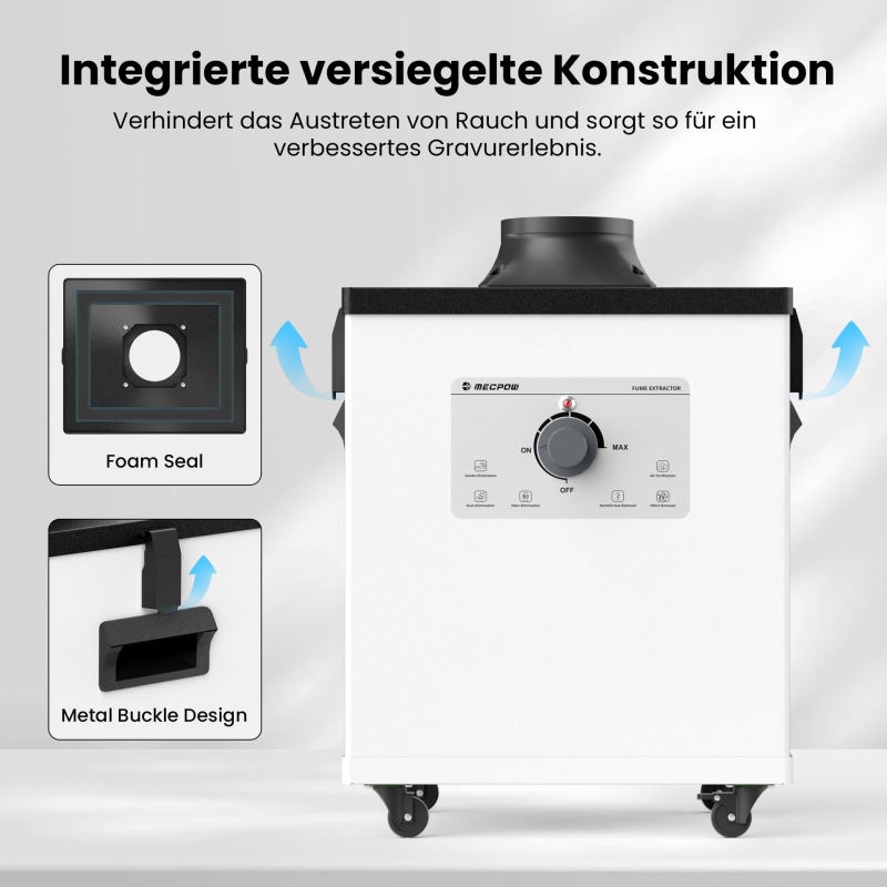 Mecpow X4 Pro 22W Lasergravierer Set mit P150 Rauchabsaugung & R1 1064nm Infrarot-Lasermodul