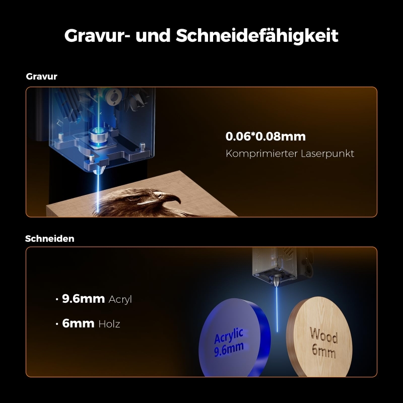 Creality Falcon A1 10W Lasergravierer Set mit Mecpow P150 Rauchabsaugung