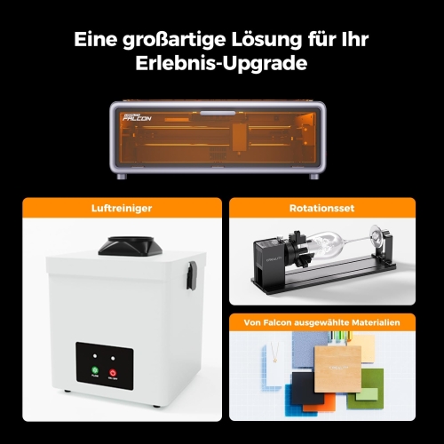 Creality Falcon A1 10W Lasergravierer Set mit Mecpow P150 Rauchabsaugung