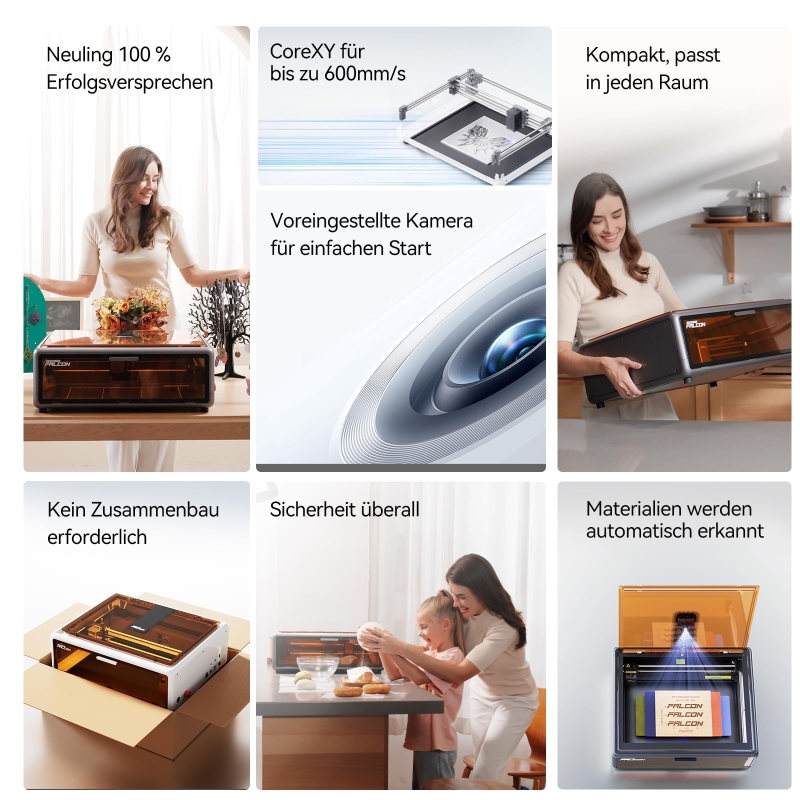 Creality Falcon A1 10W Lasergravierer Set mit Mecpow P150 Rauchabsaugung