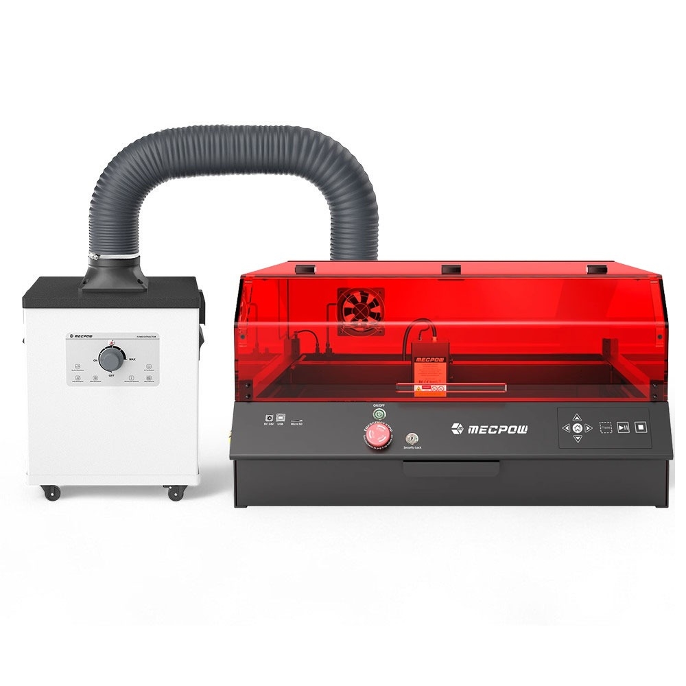 Mecpow X4 Pro 22W Lasergravierer + P150 Rauchabsaugung Set