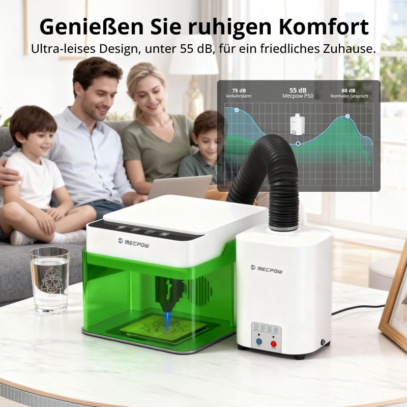 Mecpow P50 Rauchabsaugung für Lasergravierer 50W HEPA