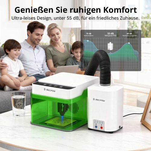 Mecpow P50 Rauchabsaugung für Lasergravierer 50W HEPA