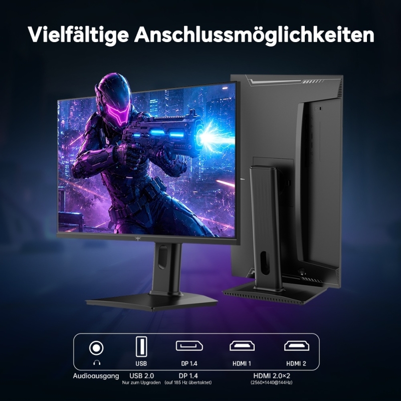 KTC H24T7 Gaming Monitor 24 Zoll QHD 185Hz Fast IPS