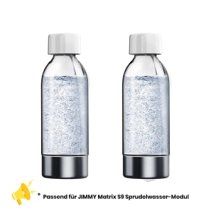 JIMMY 2× Sprudelflaschen 500 ml BPA-frei, Ersatzflaschen für Matrix S9 Sprudelwasser-Modul