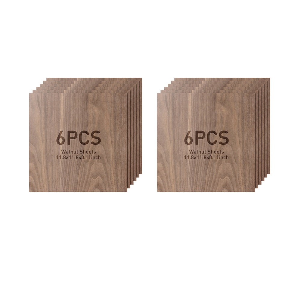 Mecpow AS3 Walnussholz Platten 300×300×3 mm, 12 Stück