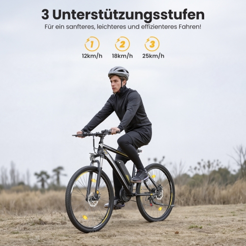 Touroll U1 Step-over 26" E-Mountainbike 65 km Reichweite 45 Nm StVZO