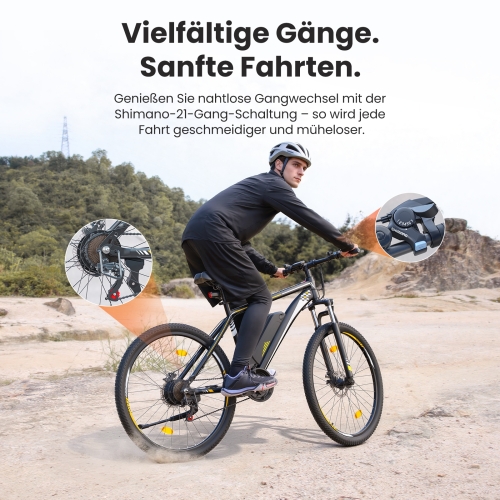 Touroll U1 Step-over E-Mountainbike 29 Zoll 250W Shimano StVZO