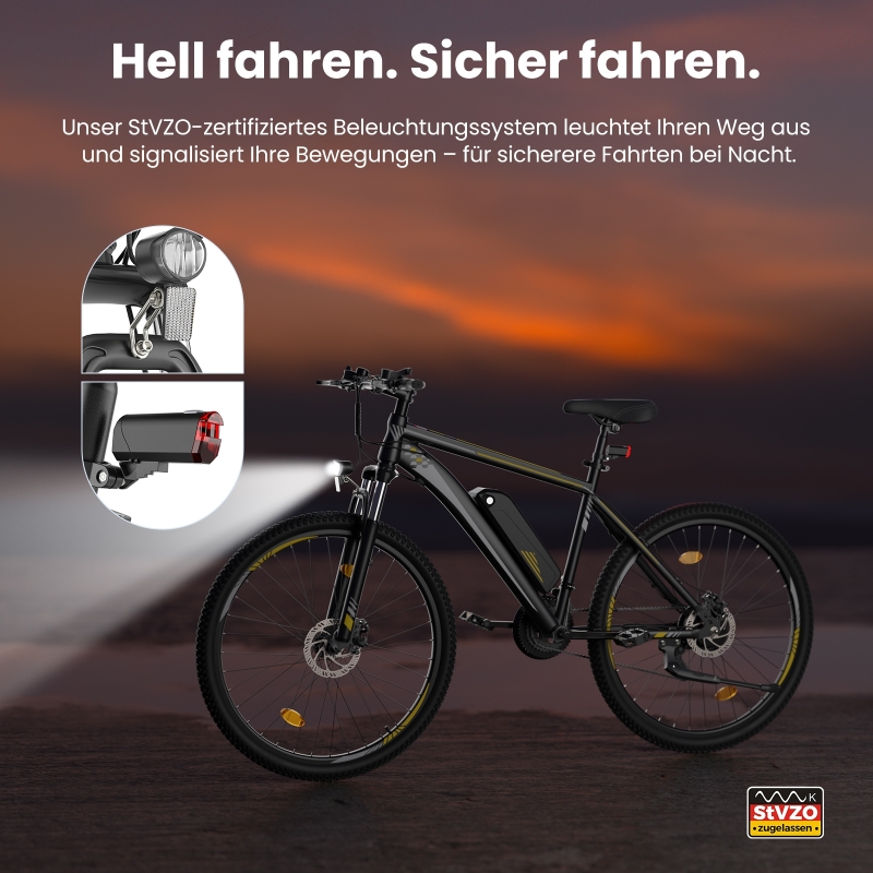 Touroll U1 Step-over E-Mountainbike 29 Zoll 250W Shimano StVZO