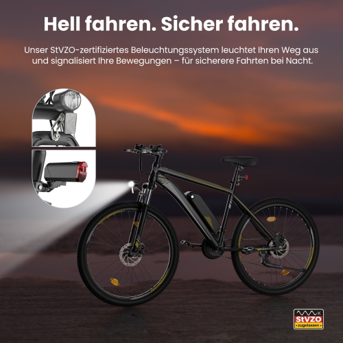 Touroll U1 Step-over E-Mountainbike 29 Zoll 250W Shimano StVZO