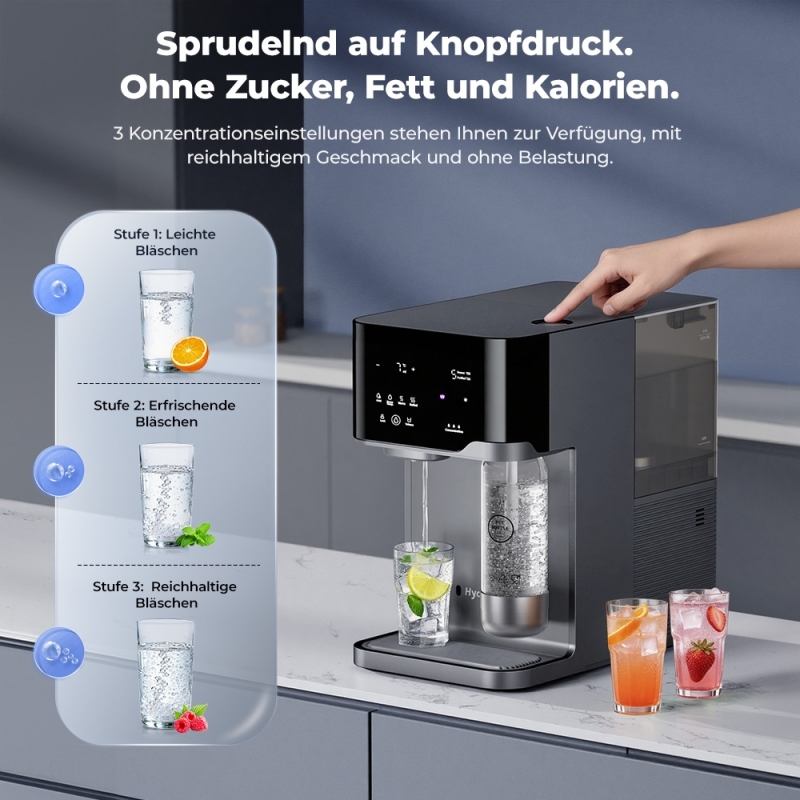 Hydrofast C300 RO Wasserfilter + 2 zusätzliche BUB01 Sprudelflaschen