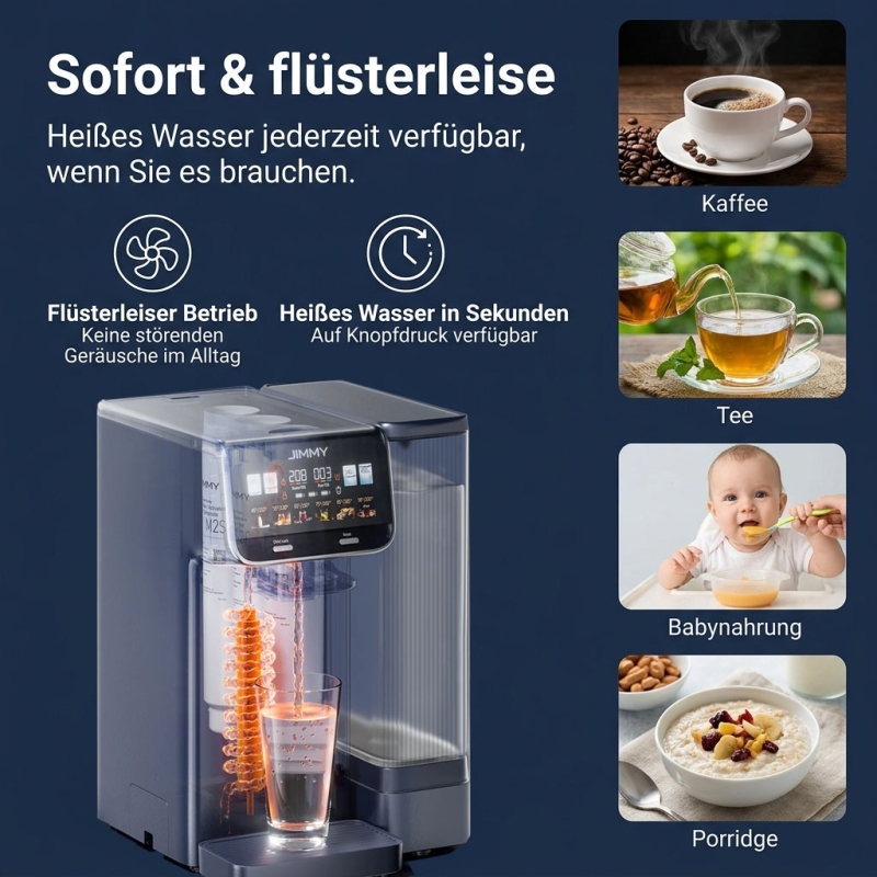 JIMMY M9 Pro Umkehrosmose-Wasserfilter mit Heißwasser + 3 Zusatzfilter