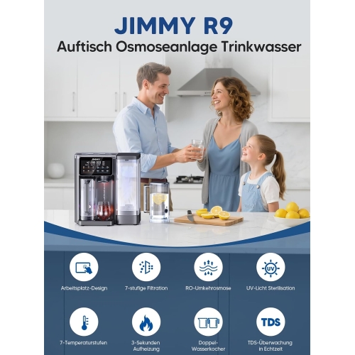 Jimmy R9 Wasserfilter mit Umkehrosmose + 3 Ersatzfilter