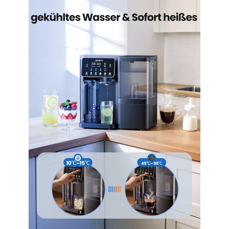 JIMMY R9 PRO Wasserfilter Kalt- & Heißwasser + 3 Filter