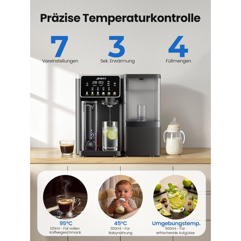 JIMMY R9 PRO Wasserfilter Kalt- & Heißwasser + 3 Filter