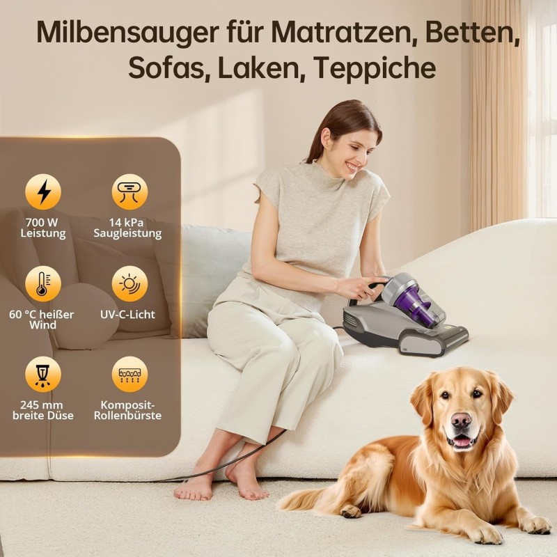 JIMMY JV35 Milbensauger Set | UV-C, 60°C & 6 HEPA-Filter