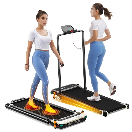 Akluer 520A-B beidseitig faltbares Laufband mit Griff  2 5PS leiser Motor  4MPH maximale Geschwindigkeit  150kg Tragfähigkeit  D