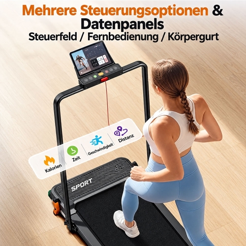 AKLUER 520A-B 2-in-1 Laufband mit Handlauf & Fußmassage