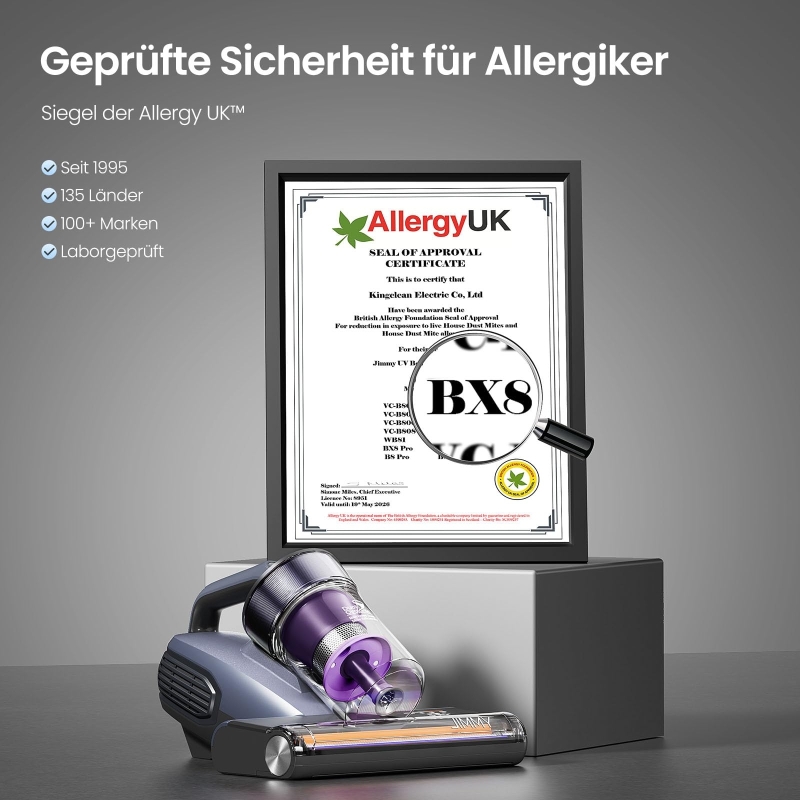 JIMMY BX8 Milbensauger Set mit 6 HEPA-Filtern