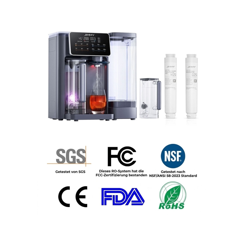 Jimmy R9 Wasserfilter mit Umkehrosmose + 2 Ersatzfilter (M2S, Q2S)