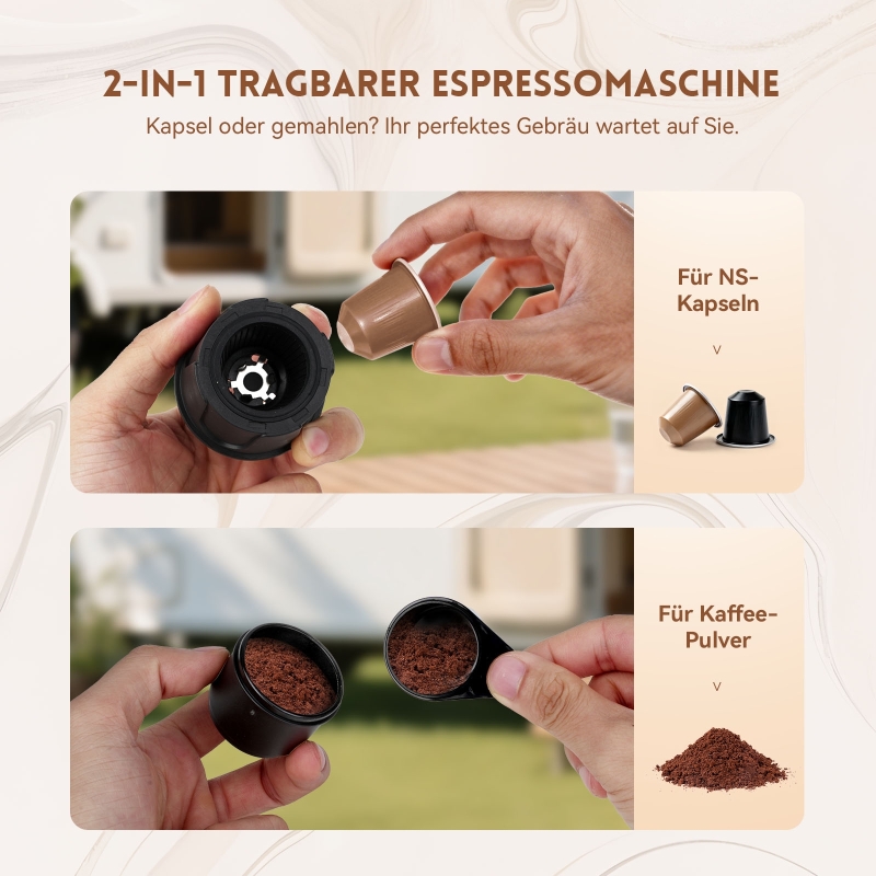 Hydrofast PO-100 Tragbare Espressomaschine für unterwegs und Reisen