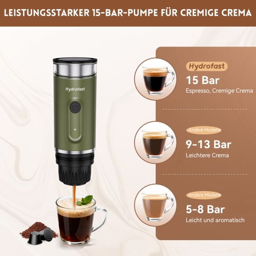 Hydrofast PO-100 Tragbare Espressomaschine für unterwegs und Reisen