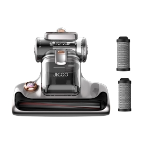 JIGOO T600 Matratzenstaubsauger Grau im Set mit 2 Stahl-Ersatzfiltern