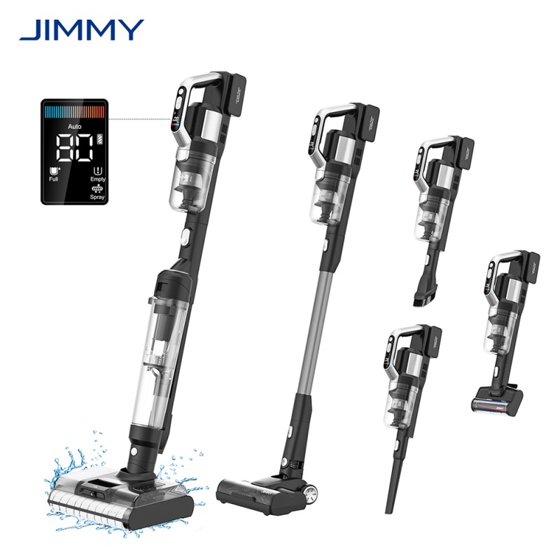 JIMMY PW11 Pro Max 460 W 5-in-1 Akku-Staubsauger und -Waschsauger, 21 kPa 110 AW Saugleistung - Silber schwarz