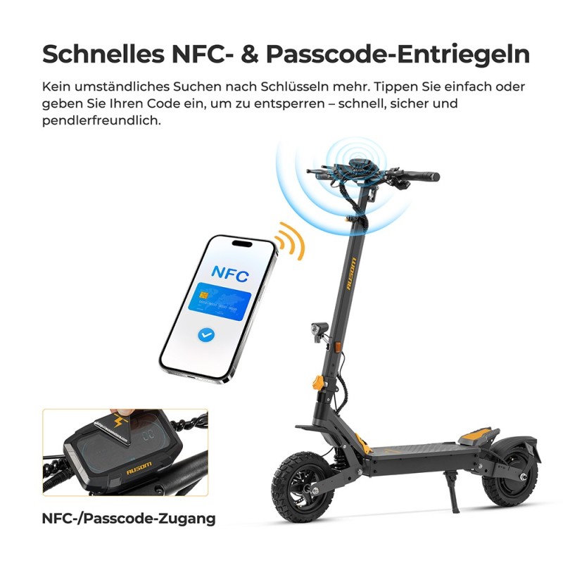 Ausom L1 ABE E-Scooter 15,6Ah – Straßenzugelassen mit 70 km Reichweite