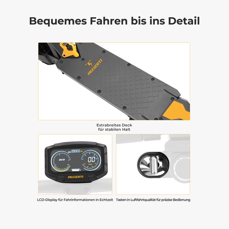Ausom L1 ABE E-Scooter 15,6Ah – Straßenzugelassen mit 70 km Reichweite