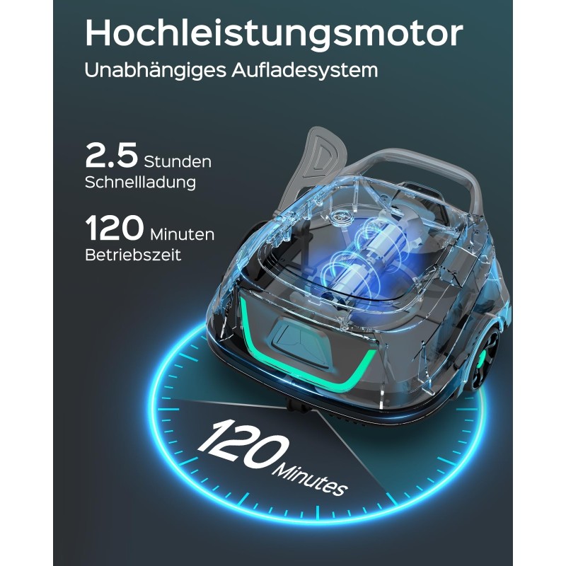 WYBOT A1 Kabelloser Poolroboter 120 Min Laufzeit Doppelfiltration