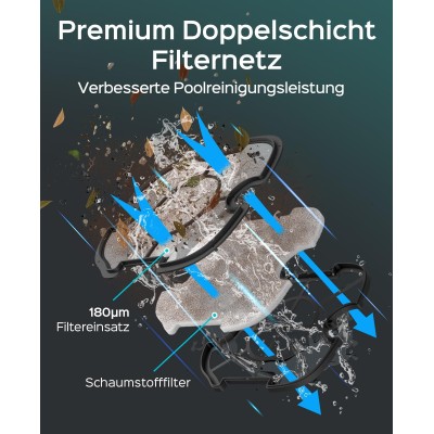 WYBOT A1 Kabelloser Poolroboter 120 Min Laufzeit Doppelfiltration