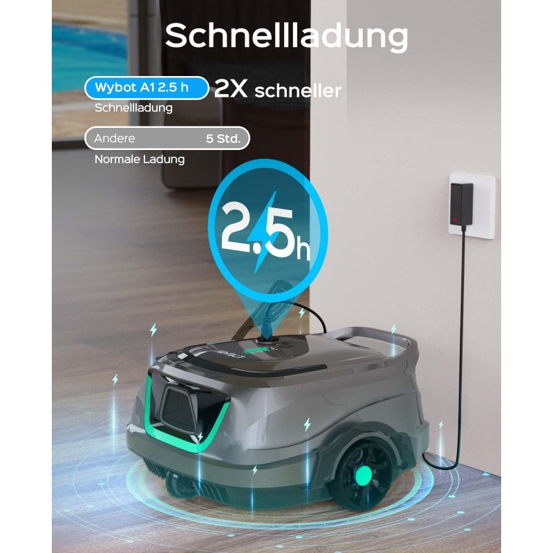 WYBOT A1 Kabelloser Poolroboter 120 Min Laufzeit Doppelfiltration