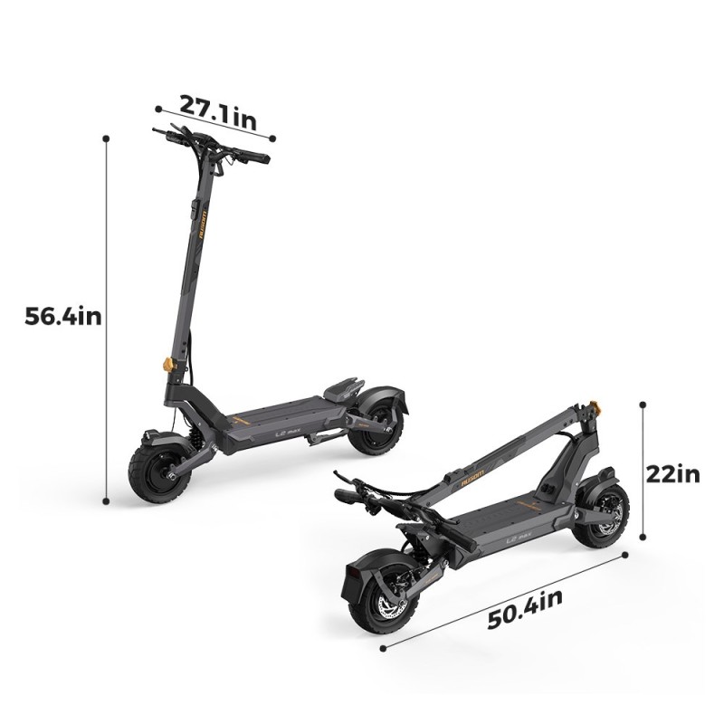 Ausom L2 Max Dual Motor E-Scooter 2688W – 90 km