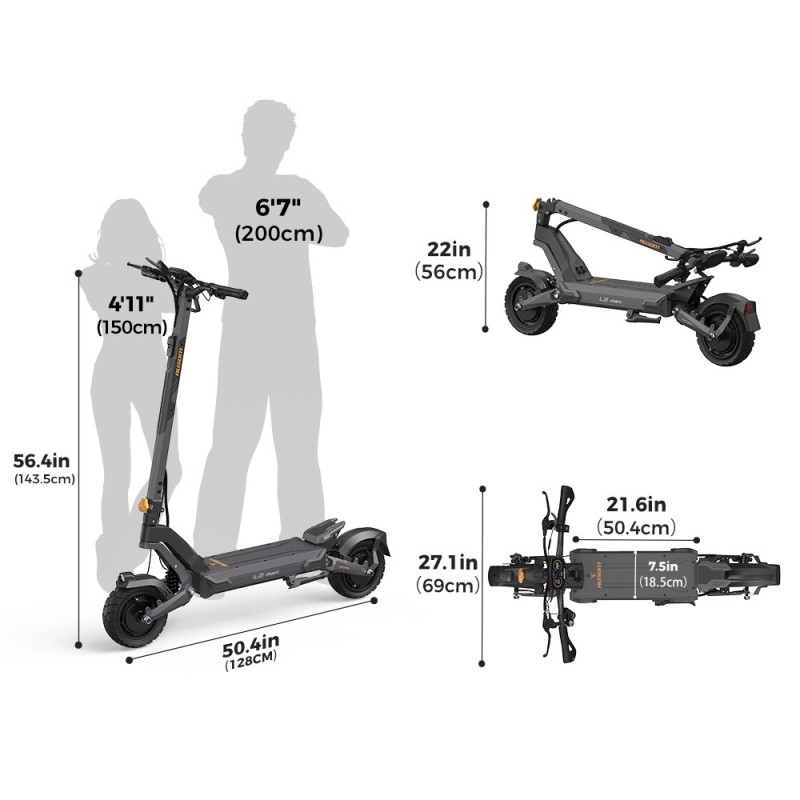 Ausom L2 Max Dual Motor E-Scooter 2688W – 90 km