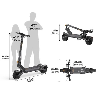 Ausom L2 Max Dual Motor E-Scooter 2688W – 90 km