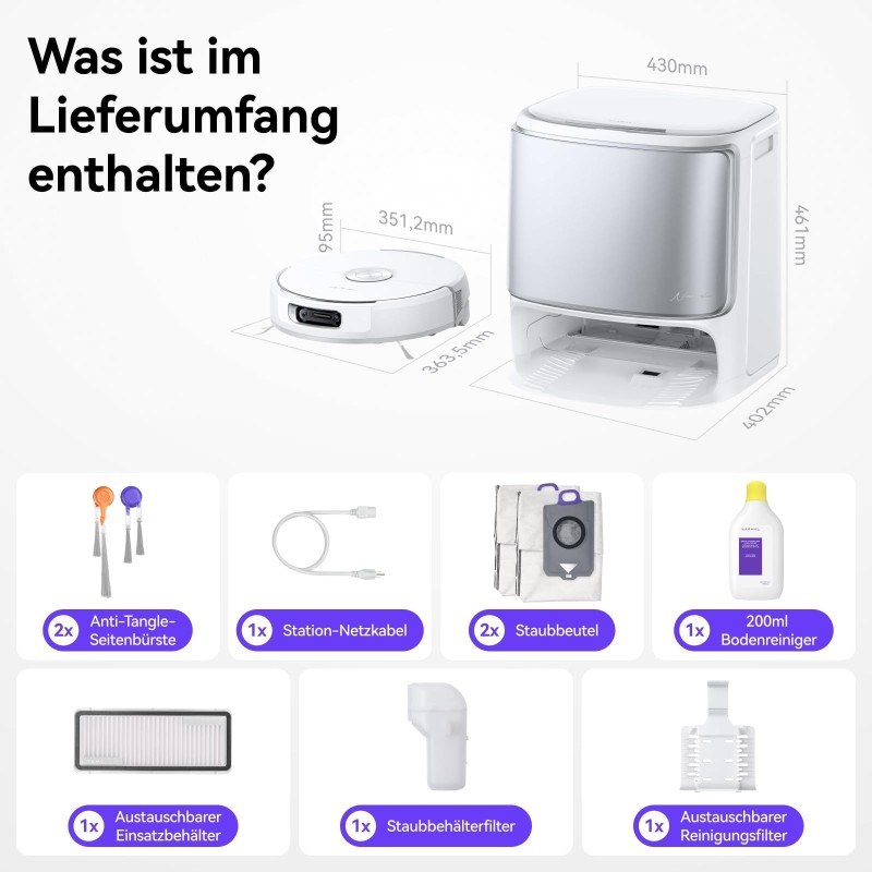 NARWAL Flow Saugroboter mit Wischfunktion 22.000 Pa Saugkraft