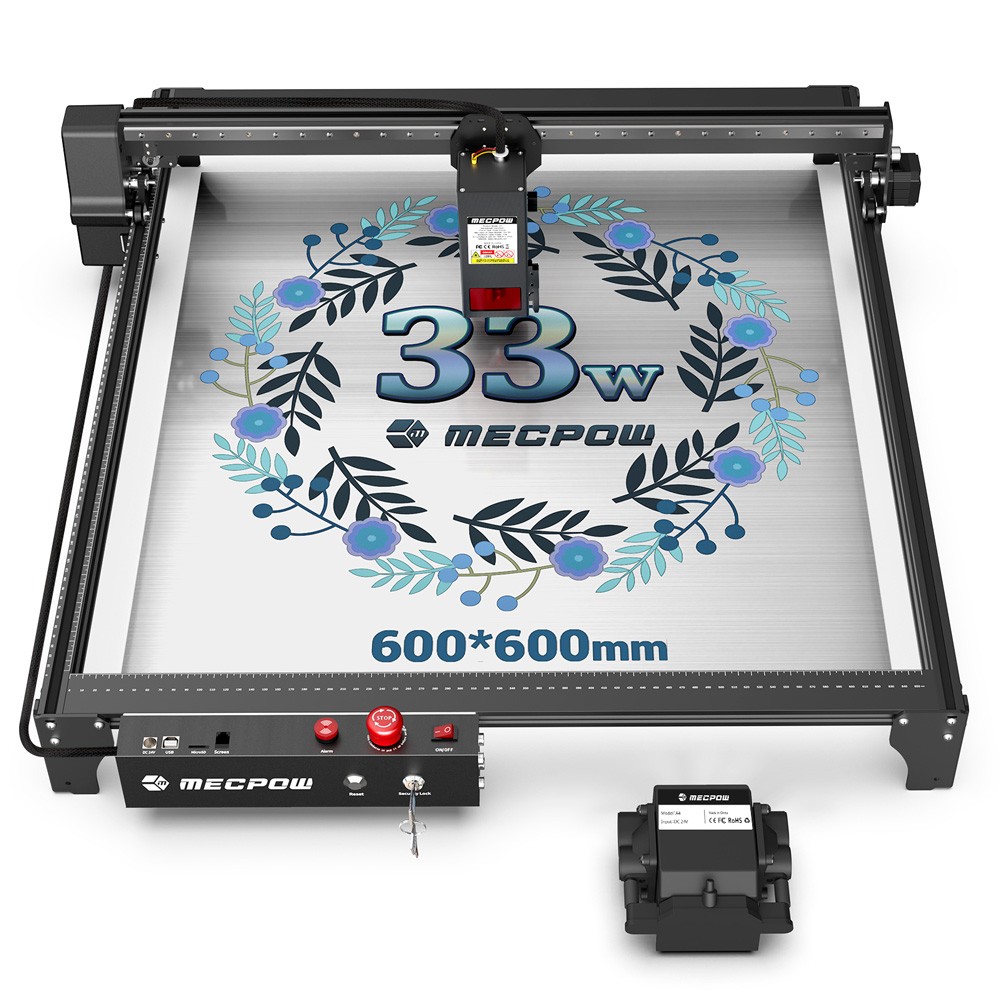 Mecpow X5 Pro 33W Lasergravurmaschine, 600X600mm Gravurbereich, 0,08X0,1Mm, 28000Mm/Min Gravurgeschwindigkeit - Image 3