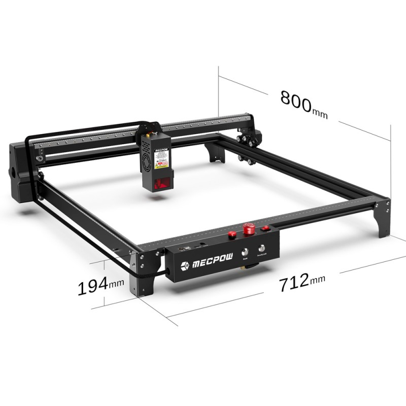 Mecpow X5 Pro 33W Laser-Graviermaschine  600x600mm Gravurbereich  0 08x0 1mm Laserpunkt mit automatischer Luftunterstützung EU