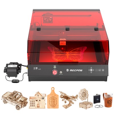Mecpow X4 Pro 22W Laser-Graviermaschine mit eingebauter Kamera  Acryl-Schutzabdeckung und FDA-Klasse-1-Zertifizierung