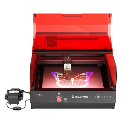 Mecpow X4 Pro 22W Laser-Graviermaschine mit eingebauter Kamera  Acryl-Schutzabdeckung und FDA-Klasse-1-Zertifizierung