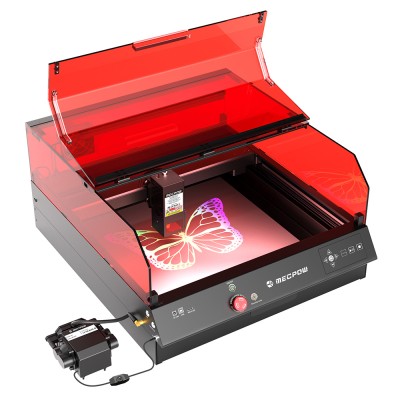 Mecpow X4 Pro 22W Laser-Graviermaschine mit eingebauter Kamera  Acryl-Schutzabdeckung und FDA-Klasse-1-Zertifizierung
