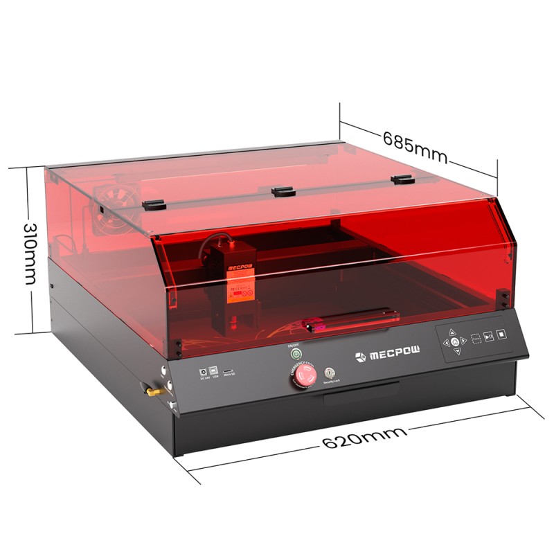 Mecpow X4 Pro 22W Laser-Graviermaschine mit eingebauter Kamera  Acryl-Schutzabdeckung und FDA-Klasse-1-Zertifizierung