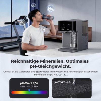 Hydrofast C300 RO Arbeitsplatten-Wasserreiniger  Eis- und Sprudelwasserspender  6-stufige Filterung mit UV-Sterilisation  5L Ro