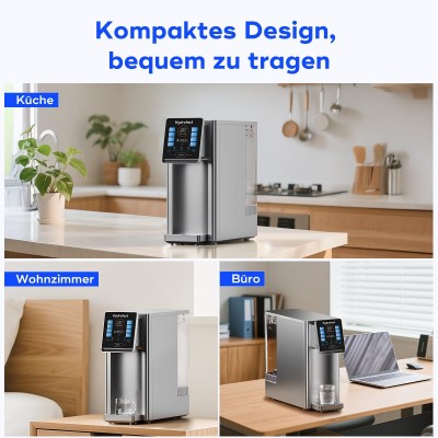 Hydrofast W100 Arbeitsplatten Wasserreiniger – RO Wasserfilter mit UV, 8 Temperaturen, 4L Tank