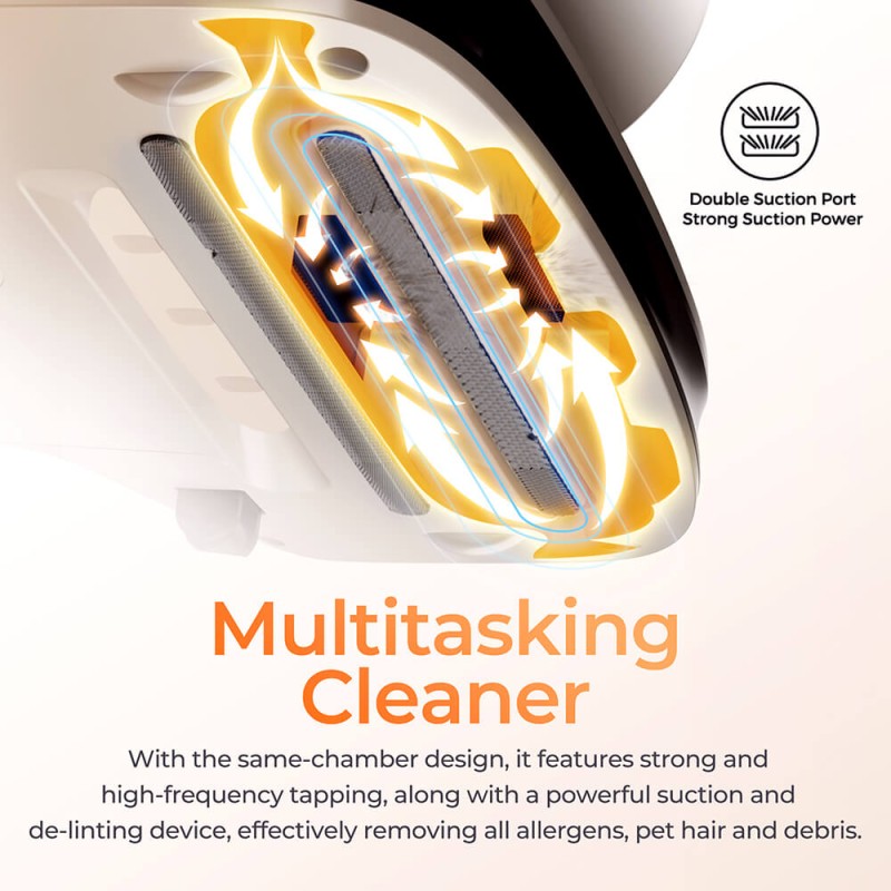 JIGOO S100 Intelligenter Doppelbecher-Matratzenstaubsauger mit 350W Leistung und 12KPa Saugkraft